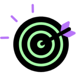 Target board and arrow in the middle.